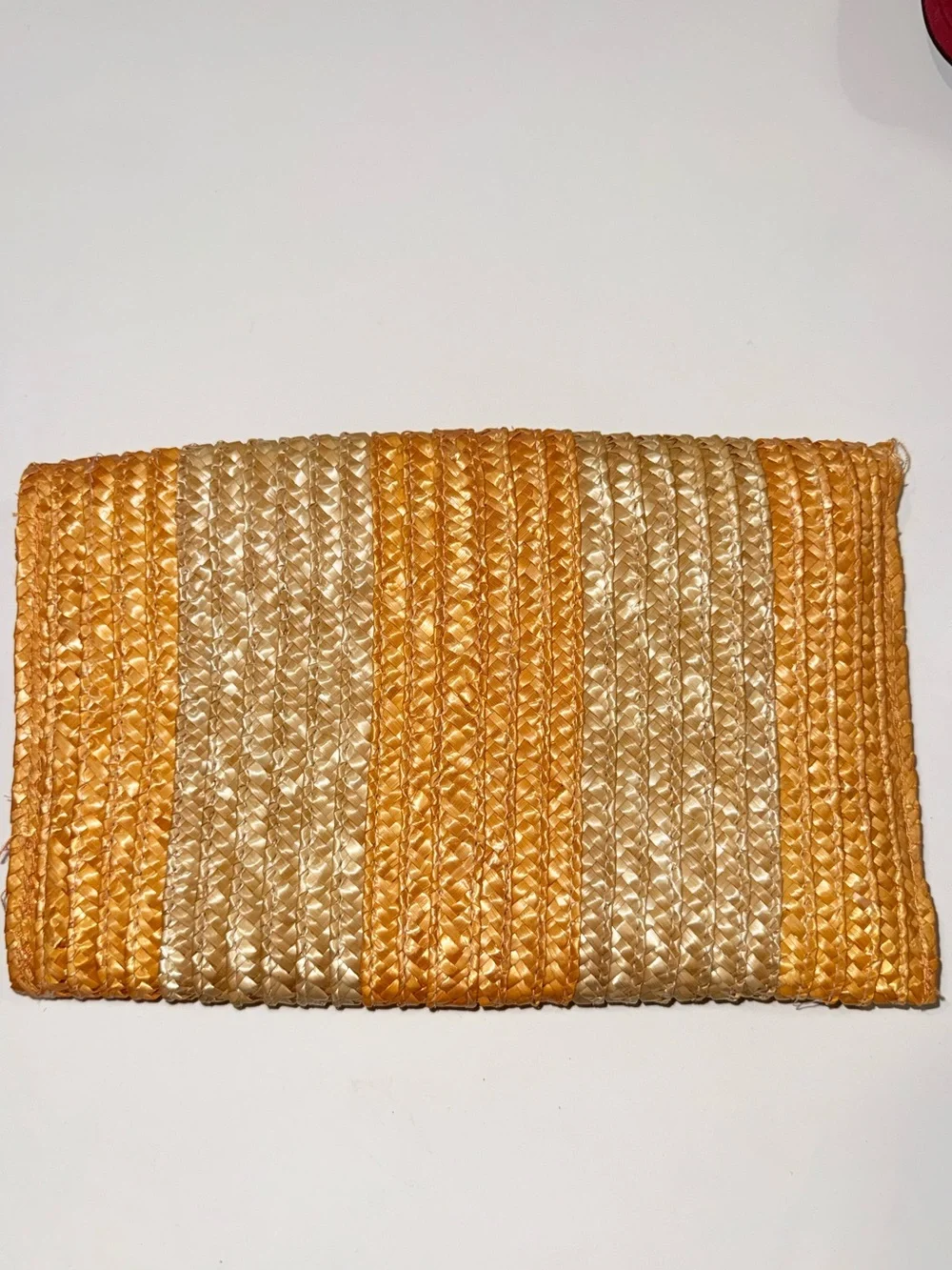 Shiraleah Woven Clutch in Gold and Tan